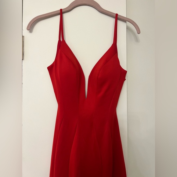 Faviana Open Back Red Gown - Picture 2 of 6